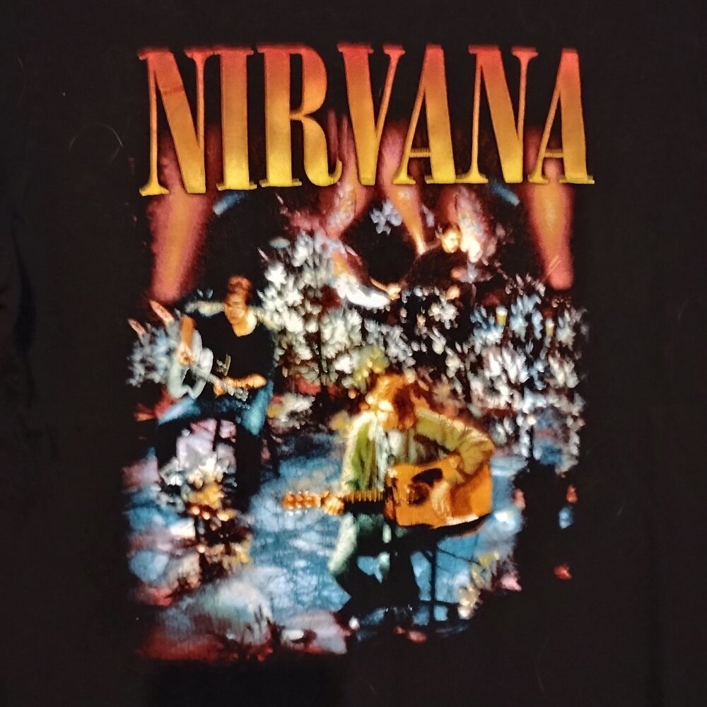 Men's Black Small Nirvana Band Concert T-Shirt